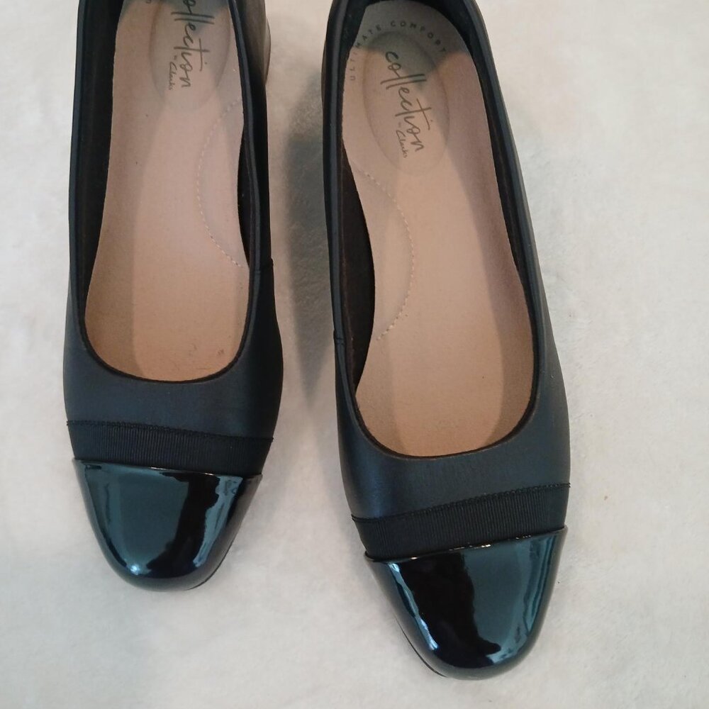 CLARKS COLLECTION JULIET MONTE BLACK LEATHER LOAFERS